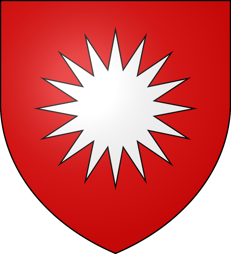 De gueules à l'étoile à seize rais d'argent